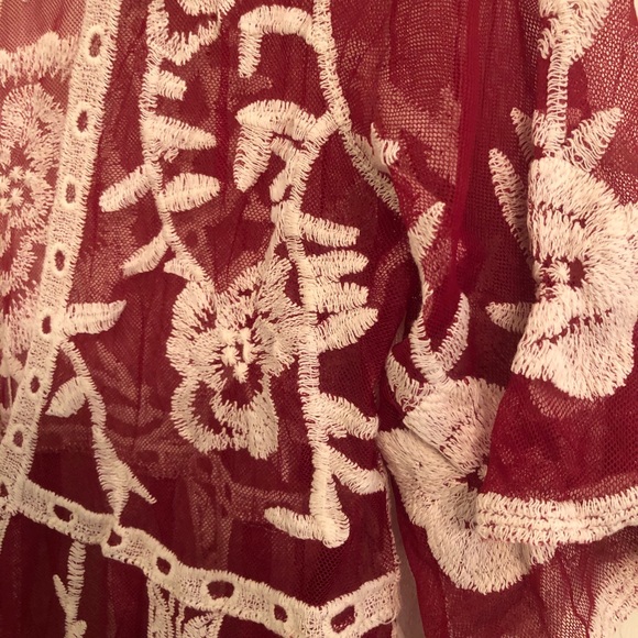 Swimwear cover up embroidered kimono NWT - Picture 6 of 6